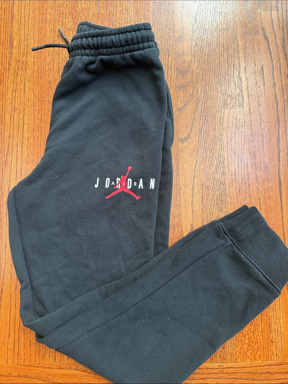 Jordan Black Kids Jogger Pants with Red Logo